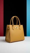 Electric Gold Structured Leather Tote