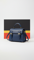 Skyline Blue Mini Leather Satchel